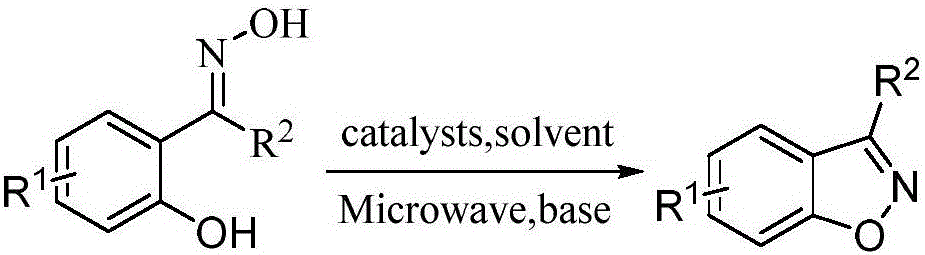 Method for preparing benzisoxazole in one pot based on 2-hydroxyacetophenone oxime and derivatives thereof