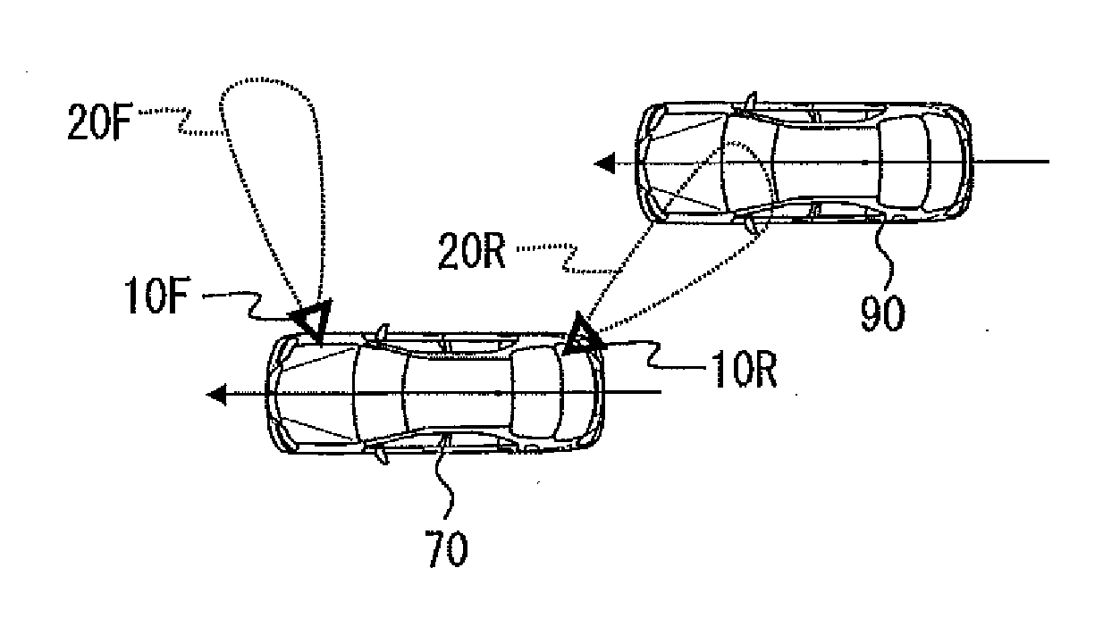 Adjacent vehicle detection device