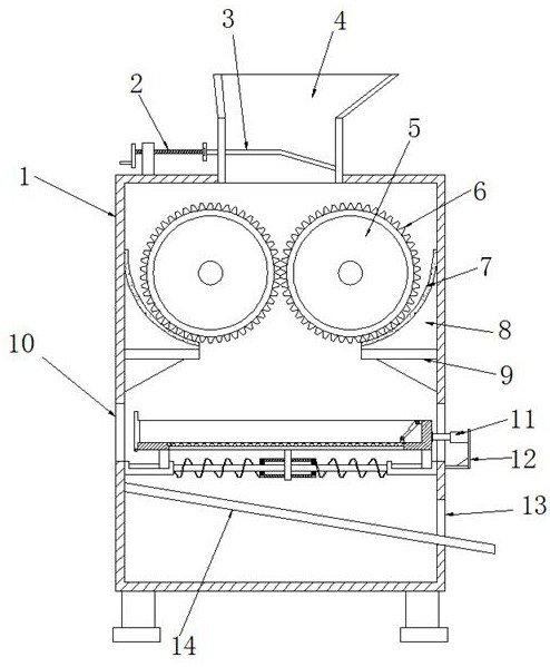 Oyster shell pulverizing and screening device for production of soil remediation agent