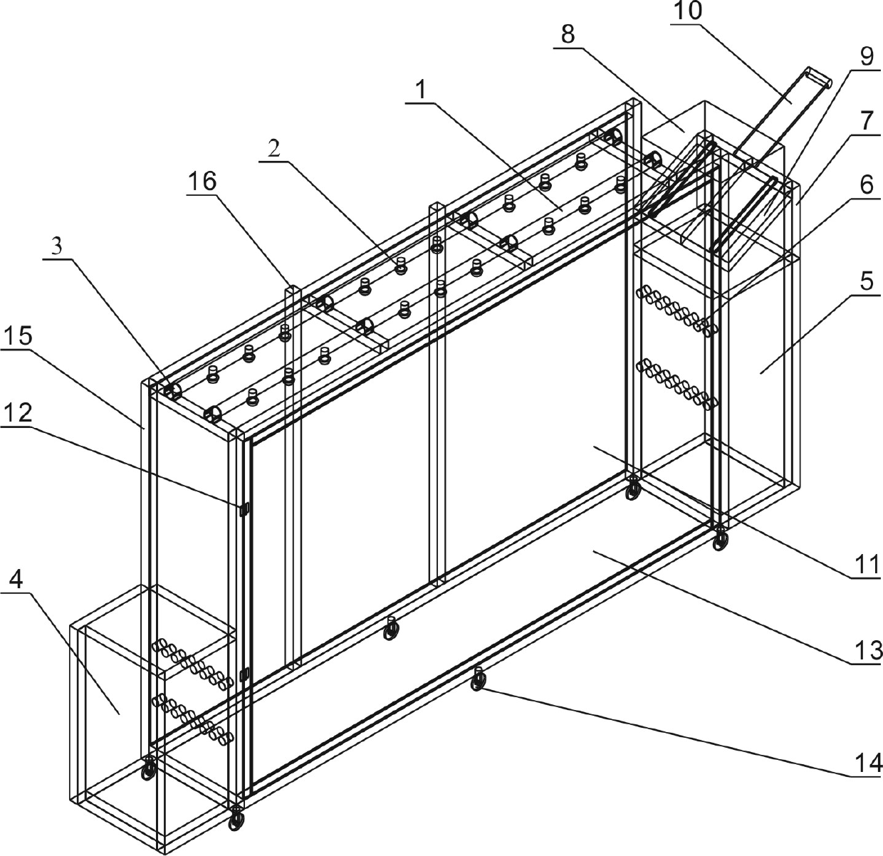 Multi-operating mode frame type portable landslide testing device for geomechanical model