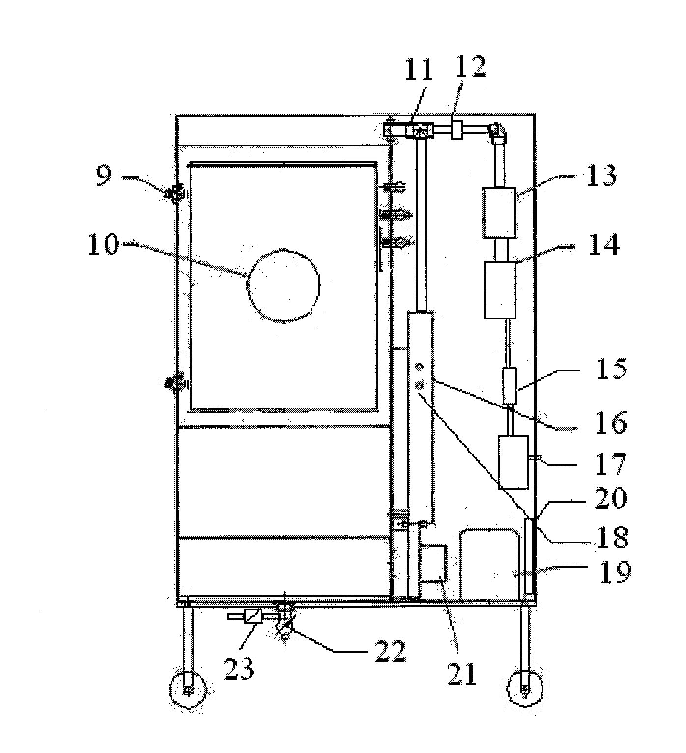 Multifunctional environment simulation test chamber for on-line detecting textile material total organic volatile