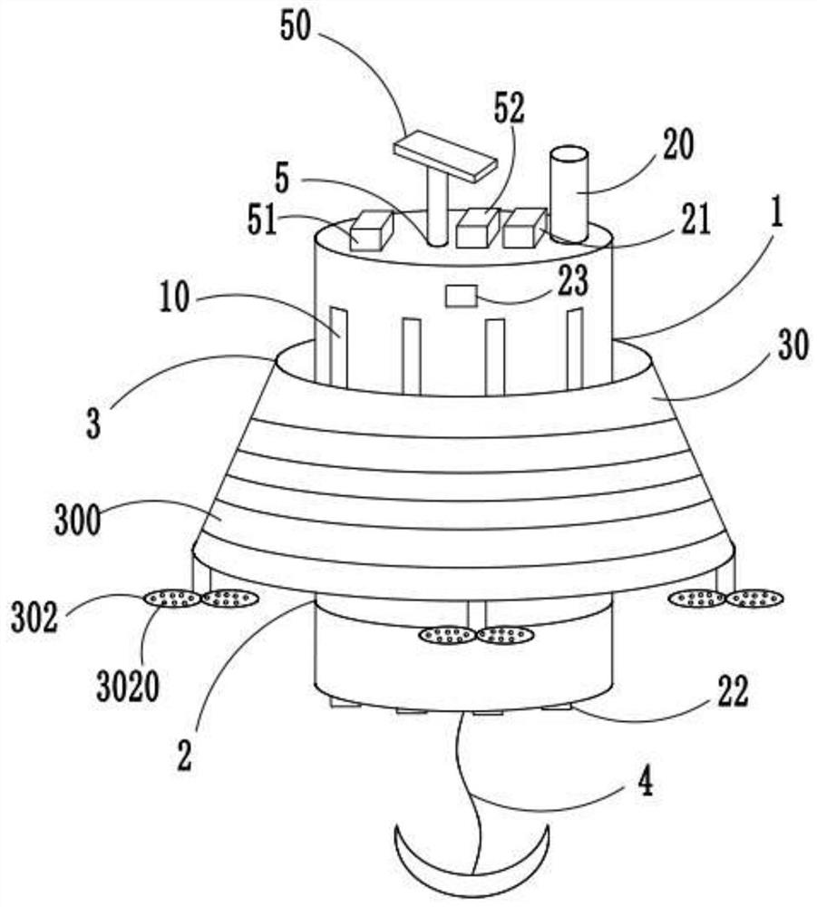 A buoy device and monitoring method for marine environment monitoring