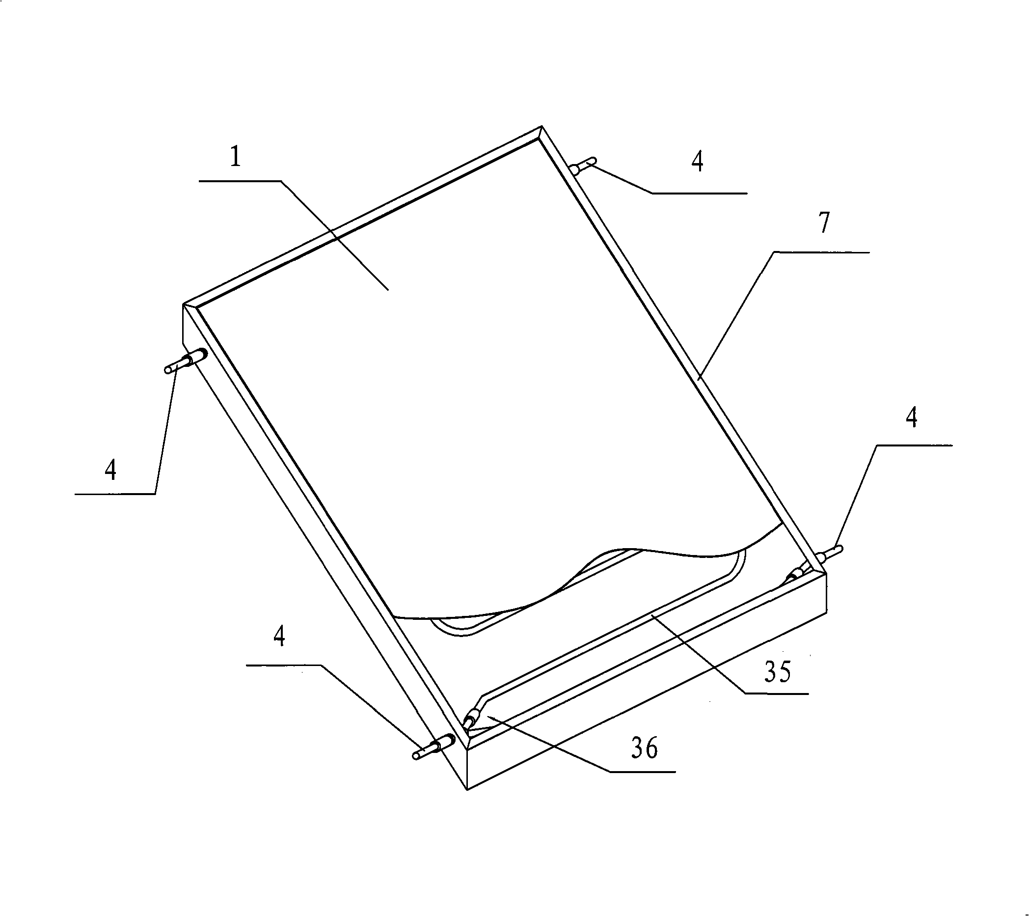 Flat plate type solar heat collector