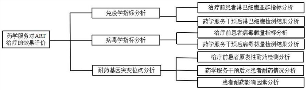 Detection method for pharmaceutical service effect based on AIDS patient