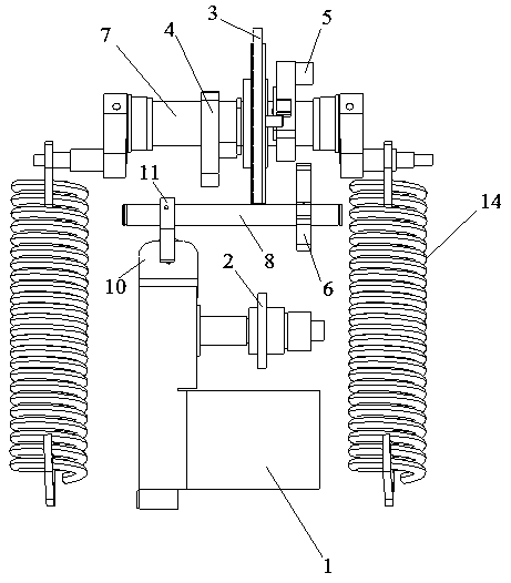 A spring circuit breaker fault simulation device