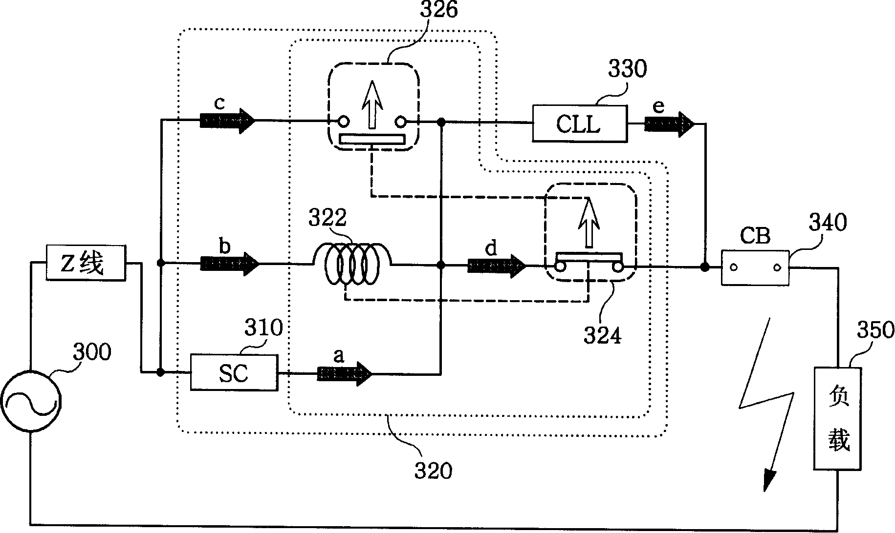 Half wave arc extinguishing type superconductive fault current limit possessing integral high speed switch module