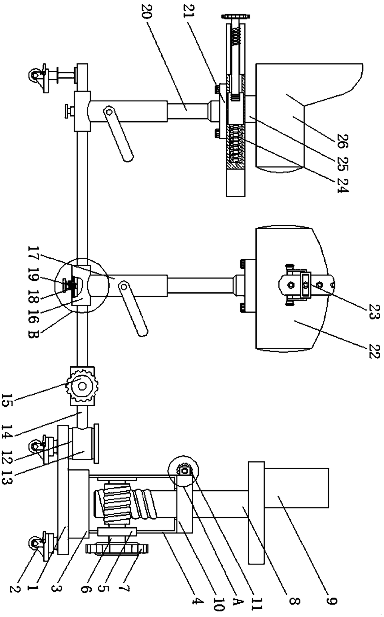 Double-rocker orthopedic traction rehabilitation device for household nursing