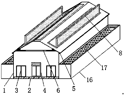 Environmental protection type ecological greenhouse based on rainwater purification and comprehensive utilization