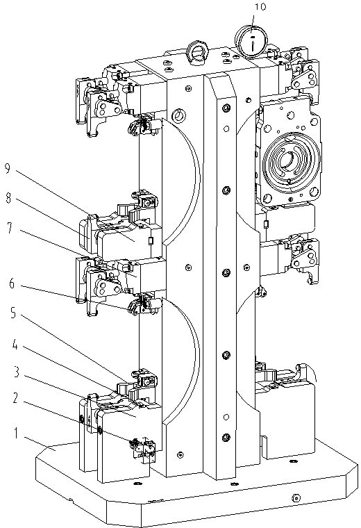 Hydraulic and pneumatic combined clamping device for machining shell