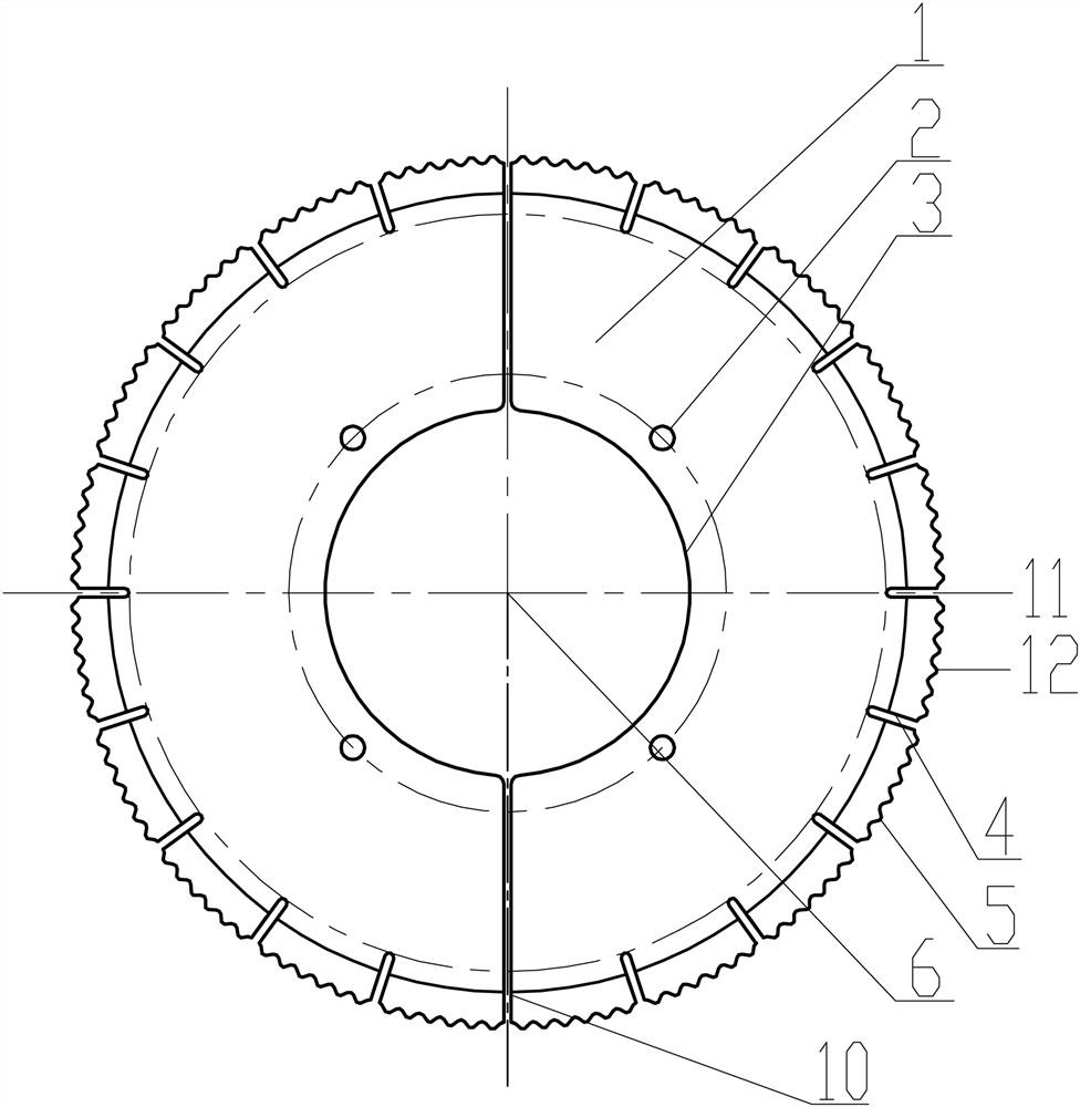 Semi-arc sintered saw blade base body and machining process