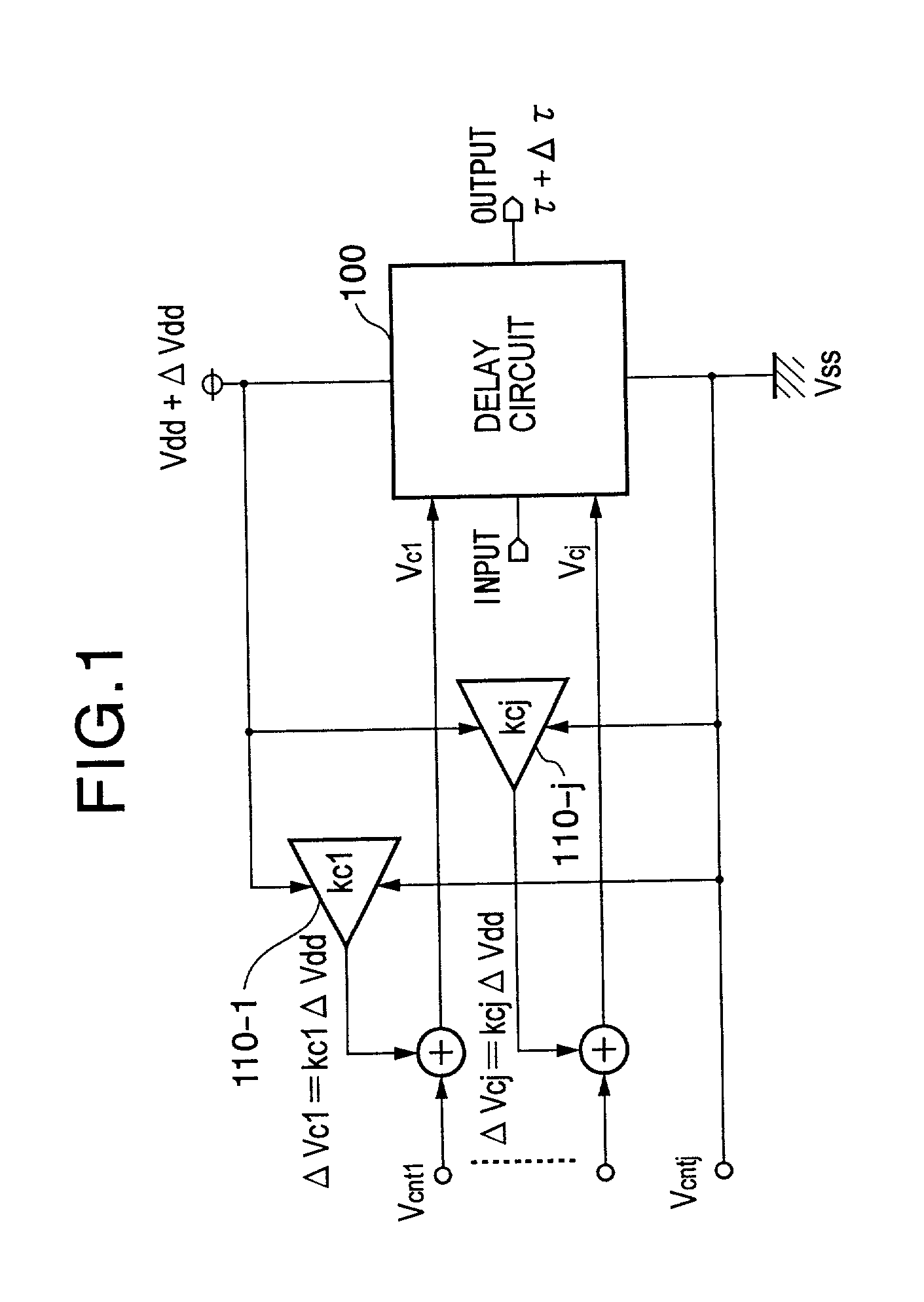 Delay circuit, voltage-controlled delay circuit, voltage-controlled oscillation circuit, delay adjustment circuit, DLL circuit, and PLL circuit