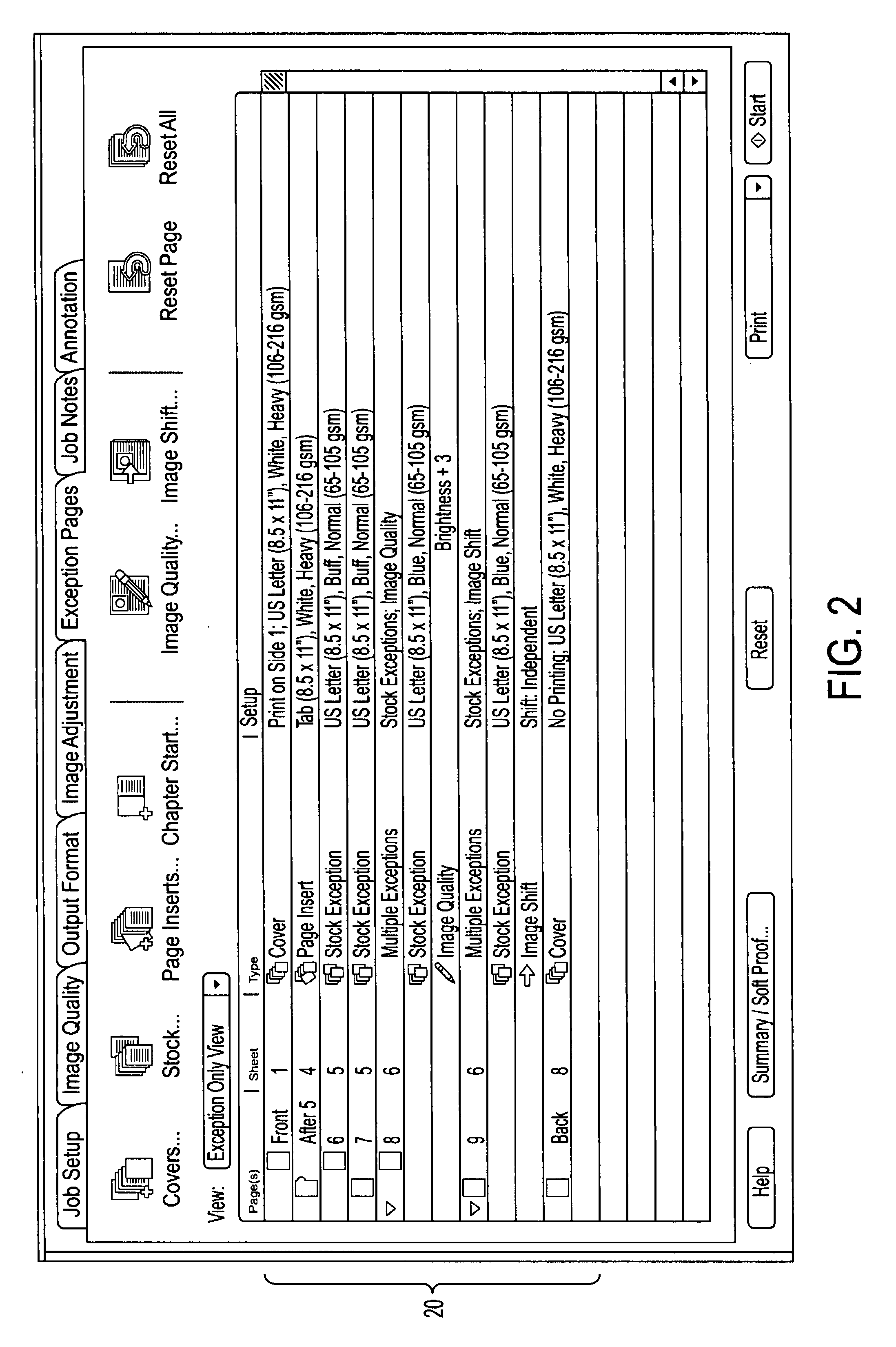 Exception page programming system