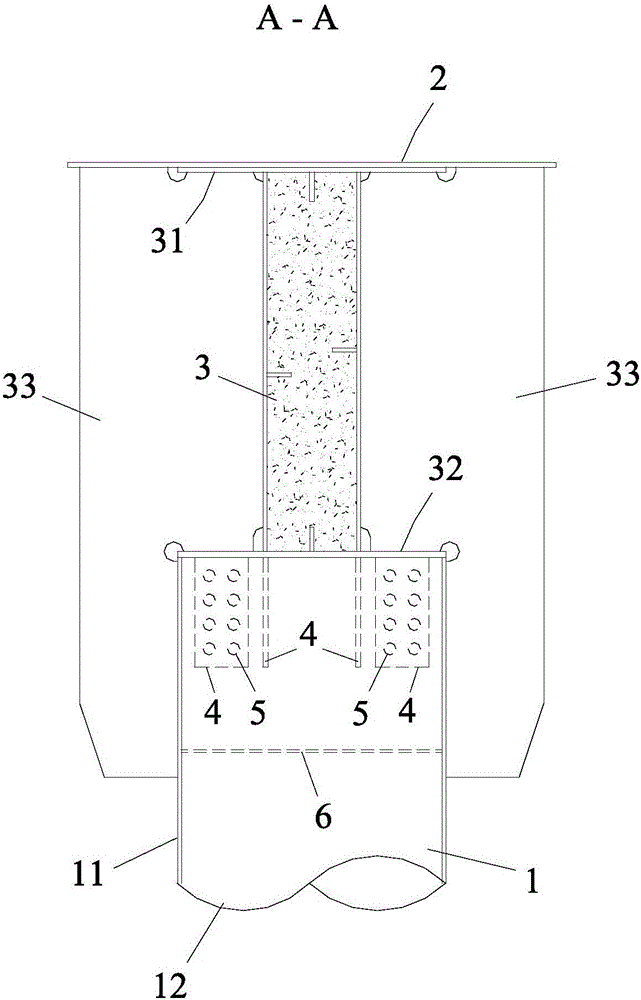 Pier and beam transitional connecting structure