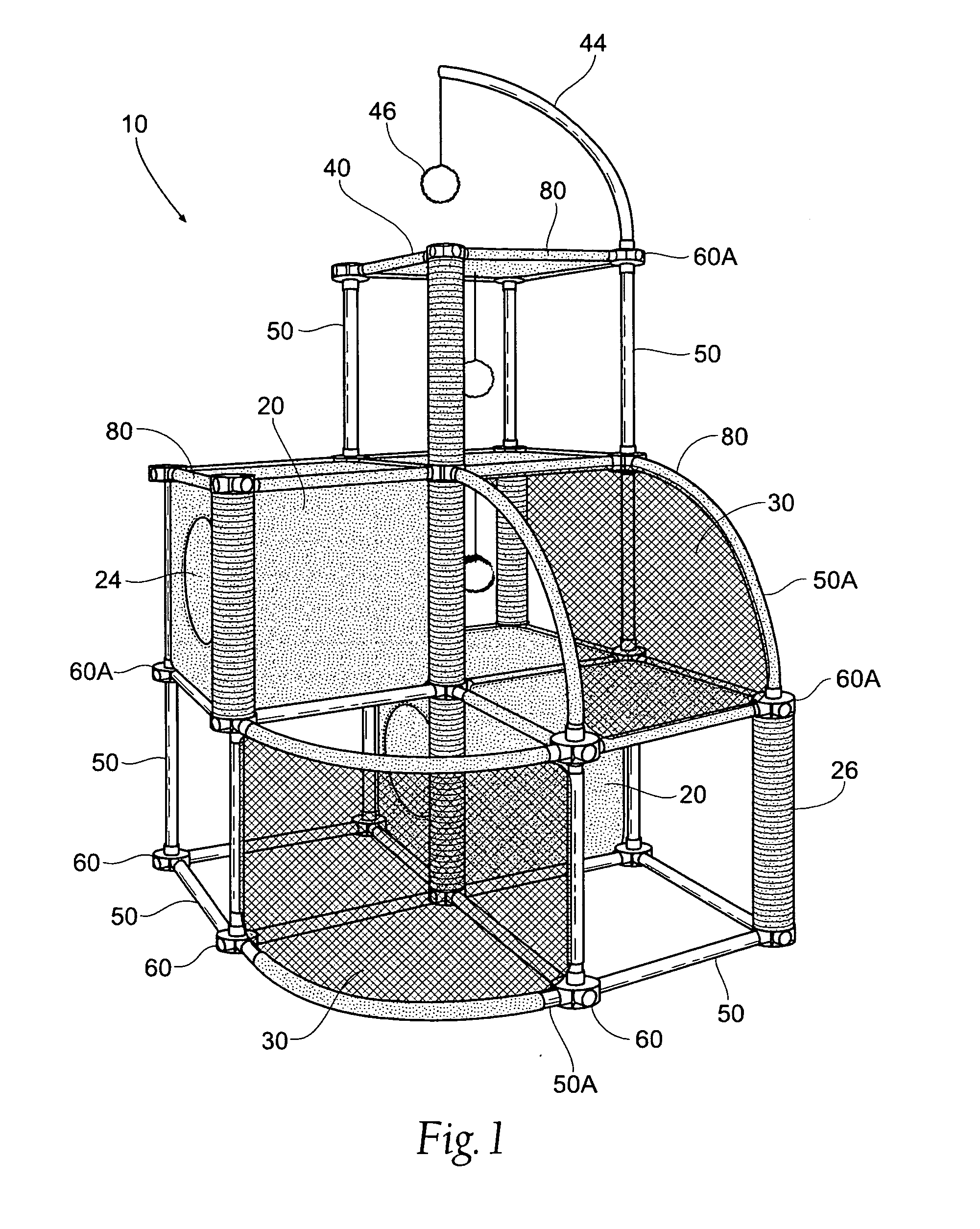 Structure and method for entertaining a feline