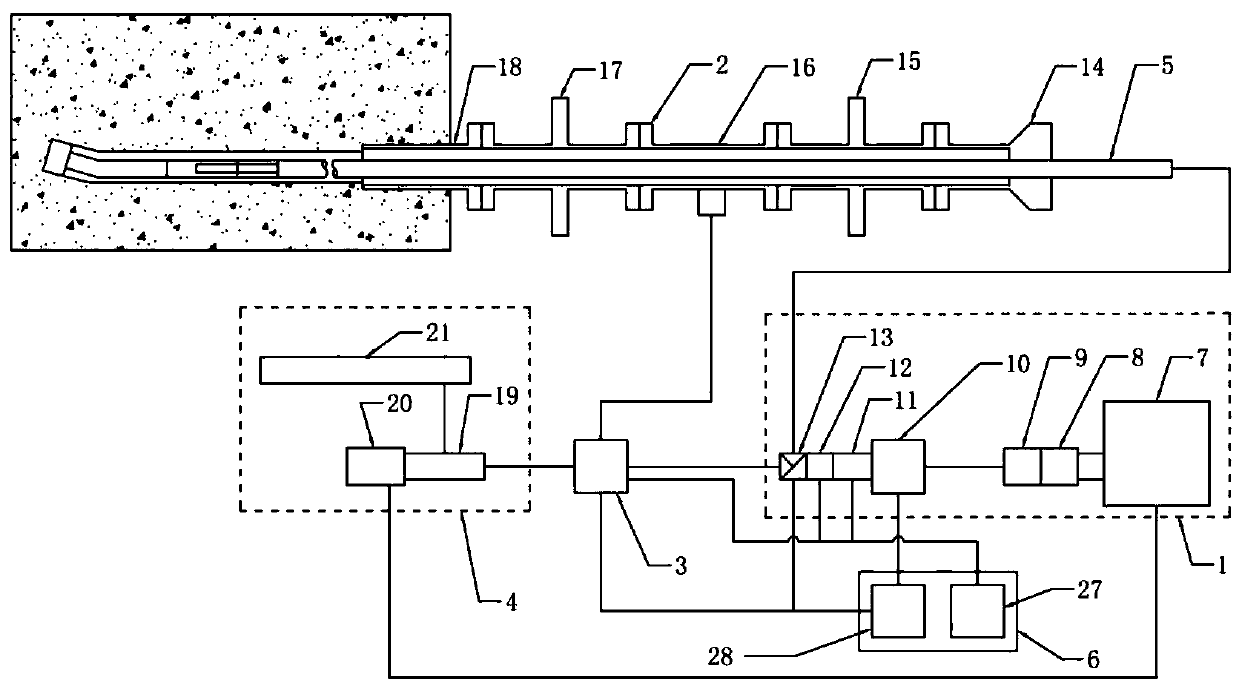 Coal mine underground complex fractured formation nearly-horizontal pressurizing and directional drilling device and method