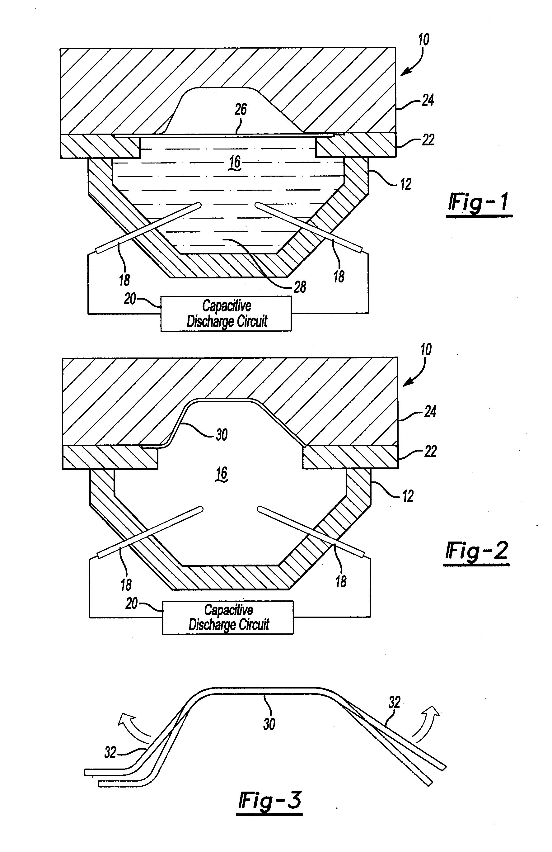 Pulsed electro-hydraulic calibration of stamped panels