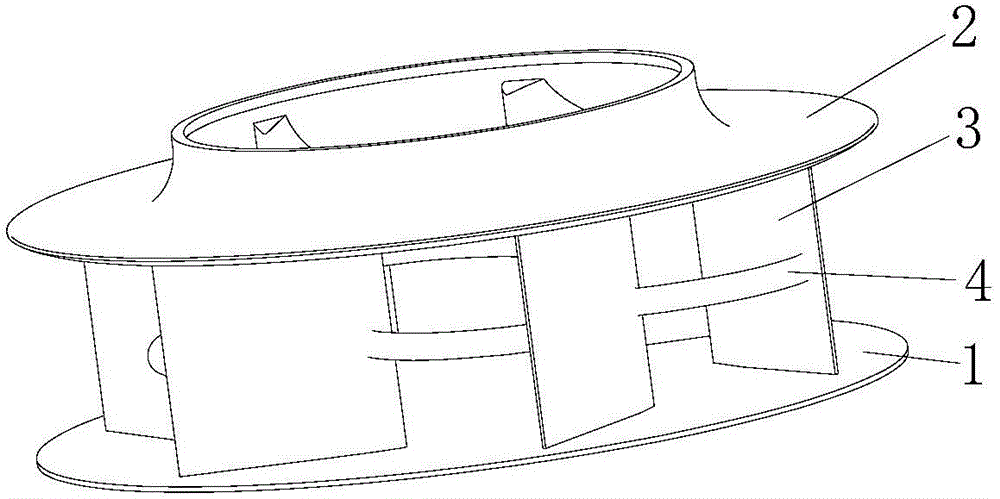 Volute-free centrifugal fan with arc pillars