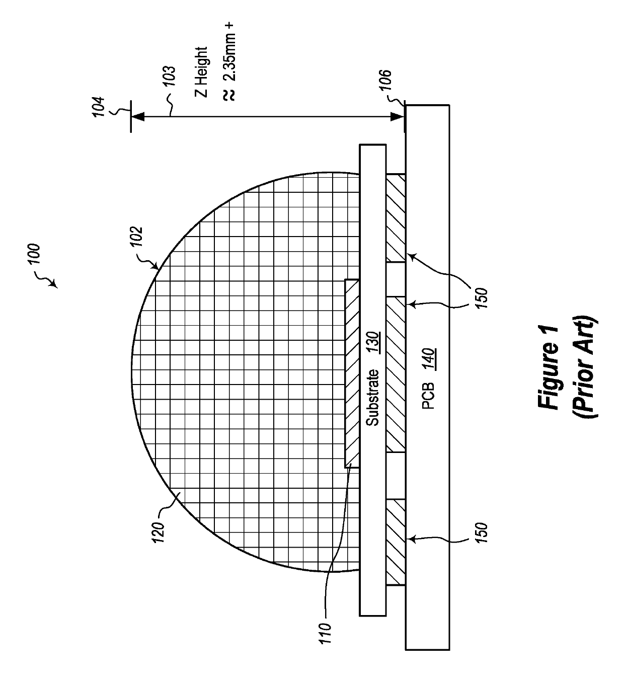 Active illumination source and PCB components having mountings for reduced Z-height and improved thermal conductivity