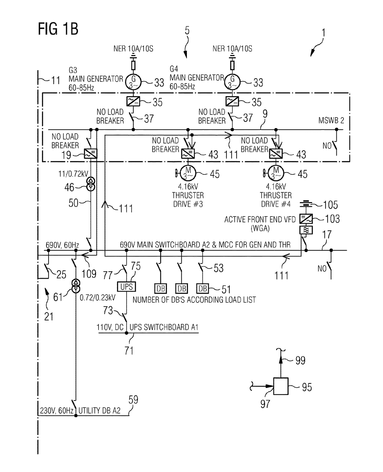 Power distribution on a vessel