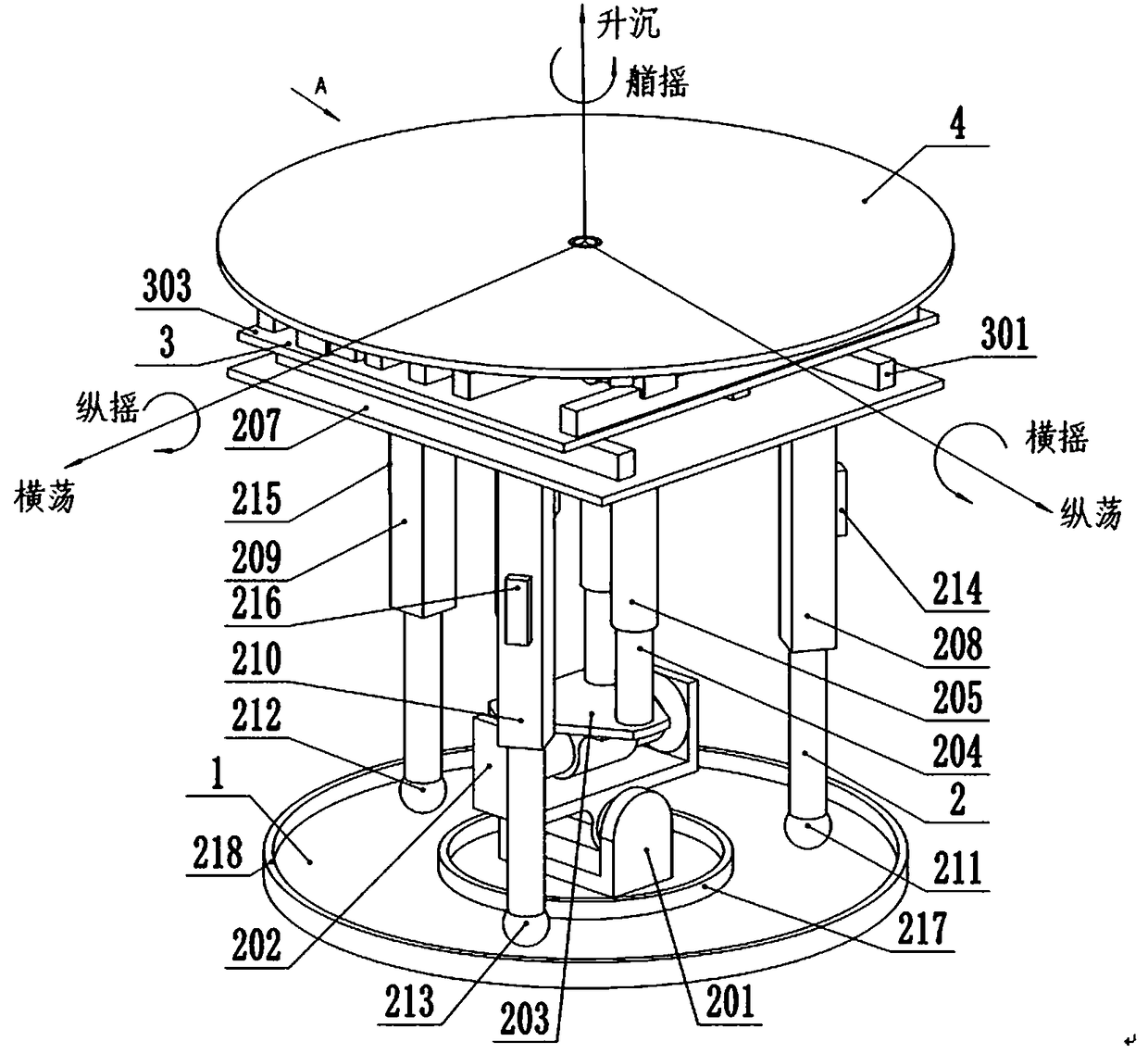 Six-degree-of-freedom wave compensation platform