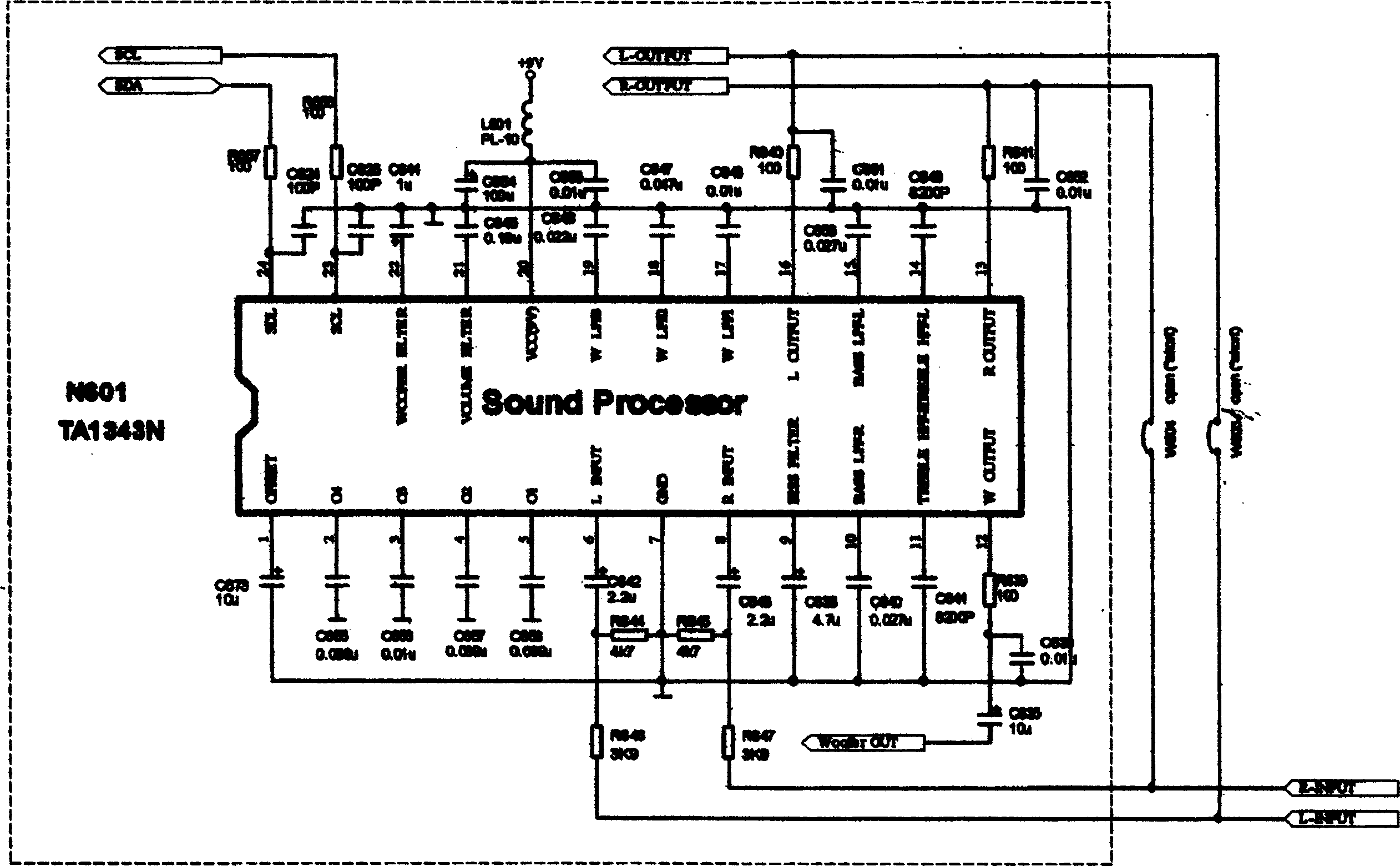 TV set with extra bass high power acoustics