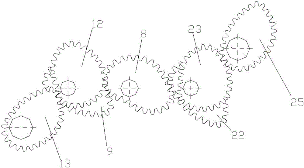 Double-planet carrier planetary gear train pot seedling transplanting mechanism