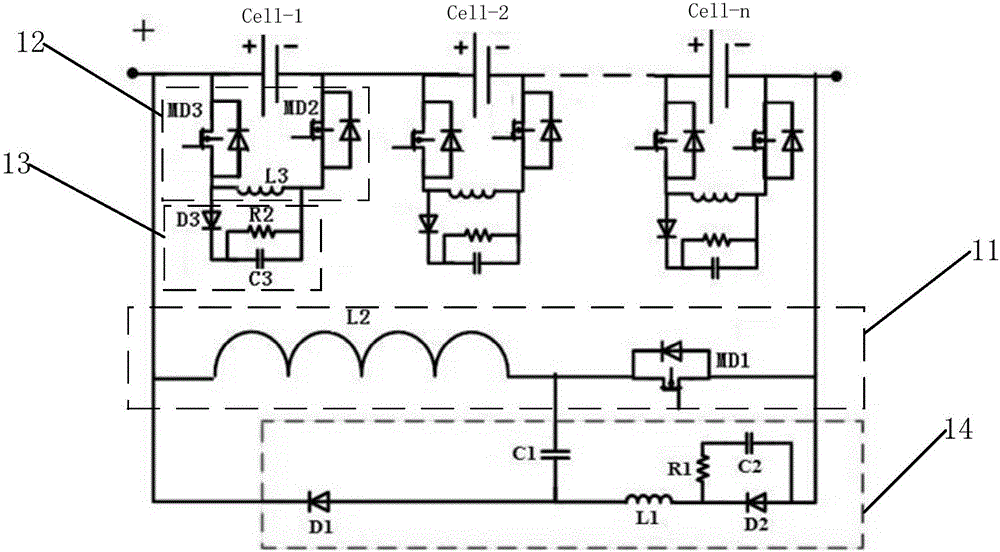 Battery balancing device, automobile battery balancing system and balancing method