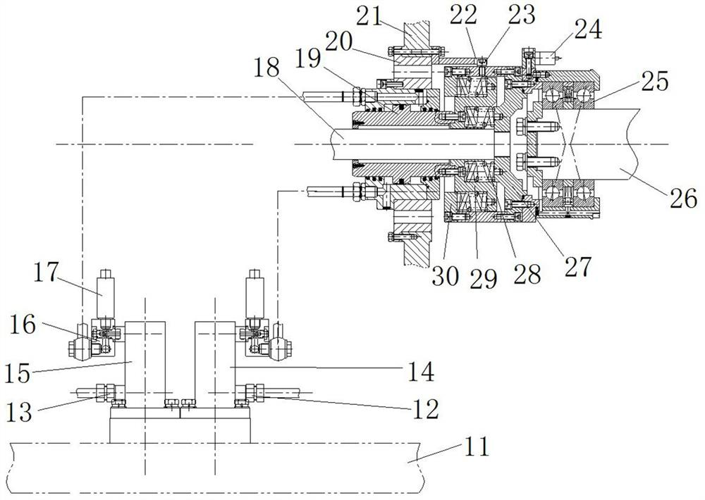 Axial loading device and bearing test bench