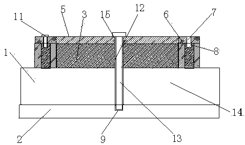 Drilling positioning fixture for drilling flange disc mounting hole in multi-stage pump body