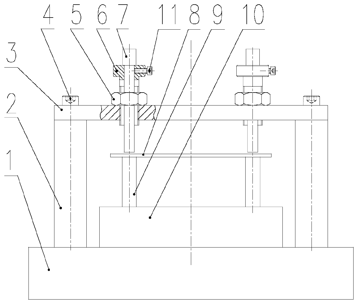 Multi-point precision thread adjusting clamping mechanism