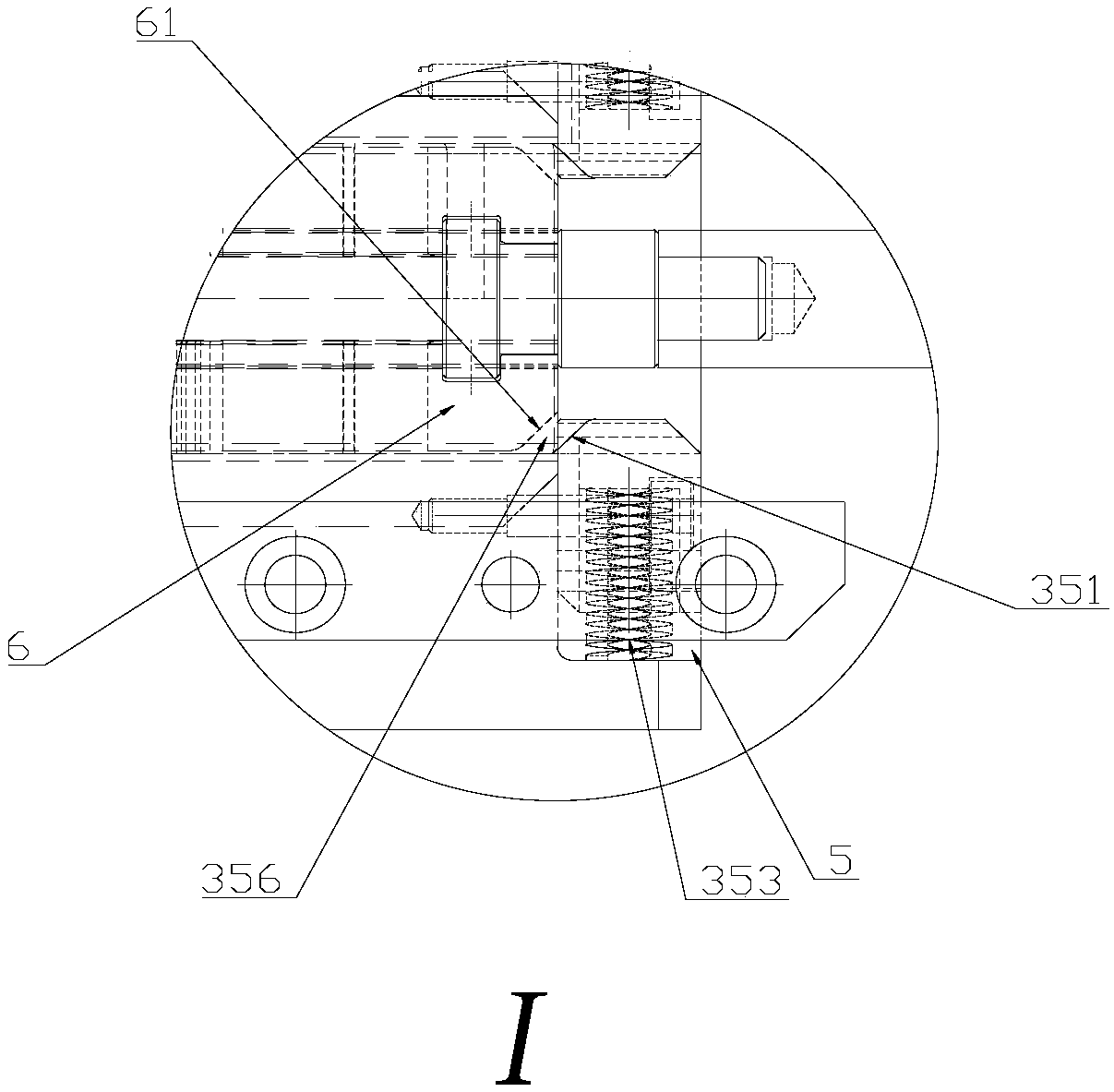 Intra-die self-locking mechanism of plastic die