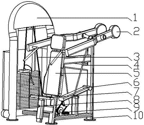 Sitting type shoulder-pushing muscle fitness device and using method thereof