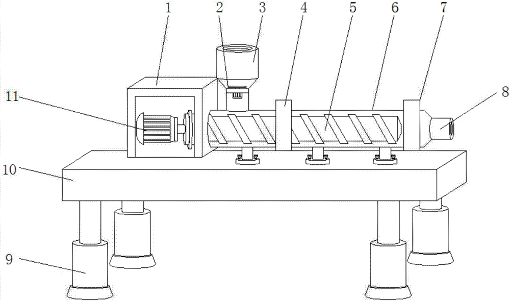 Double filter plate on-line type spiral extruder