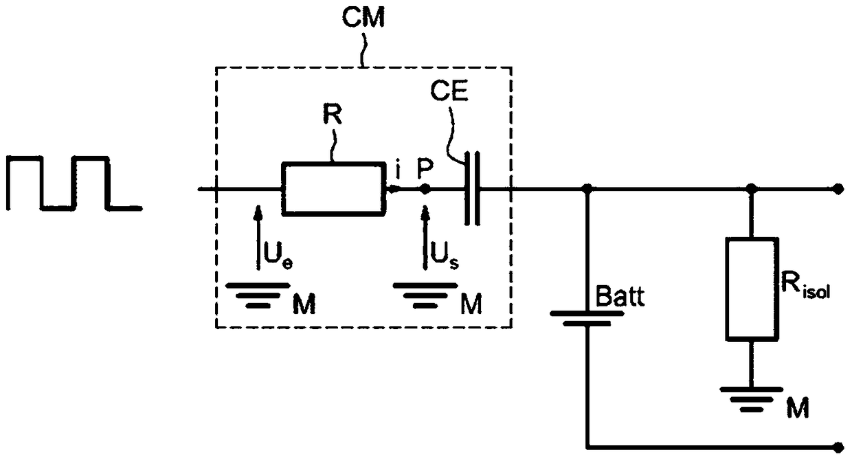 Method and system for estimating insulation resistance between a battery and an electrical ground