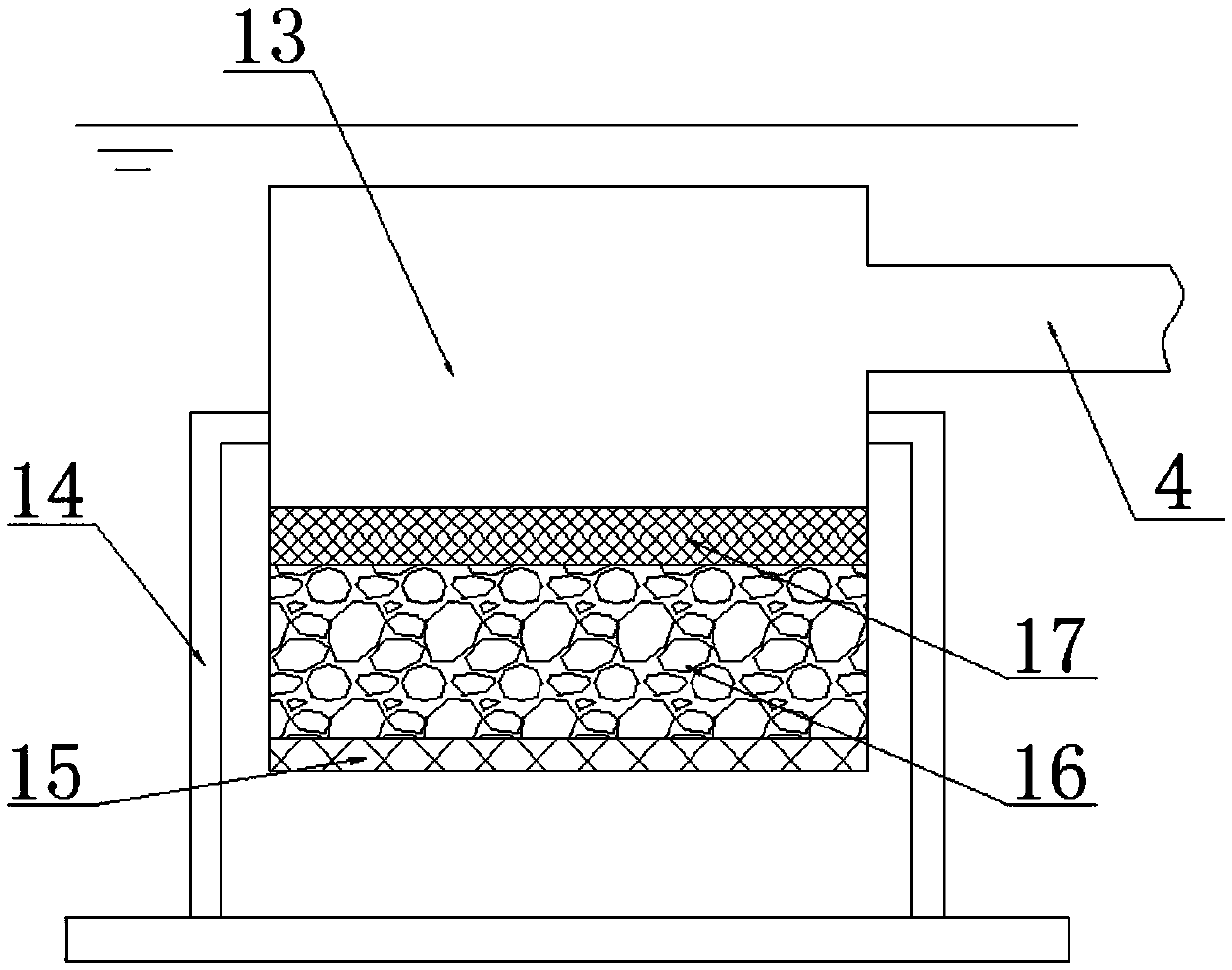 Settling apparatus with intake water filtering unit for waterworks