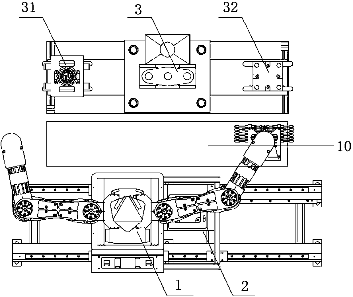 Injection molding system based on double-arm robot