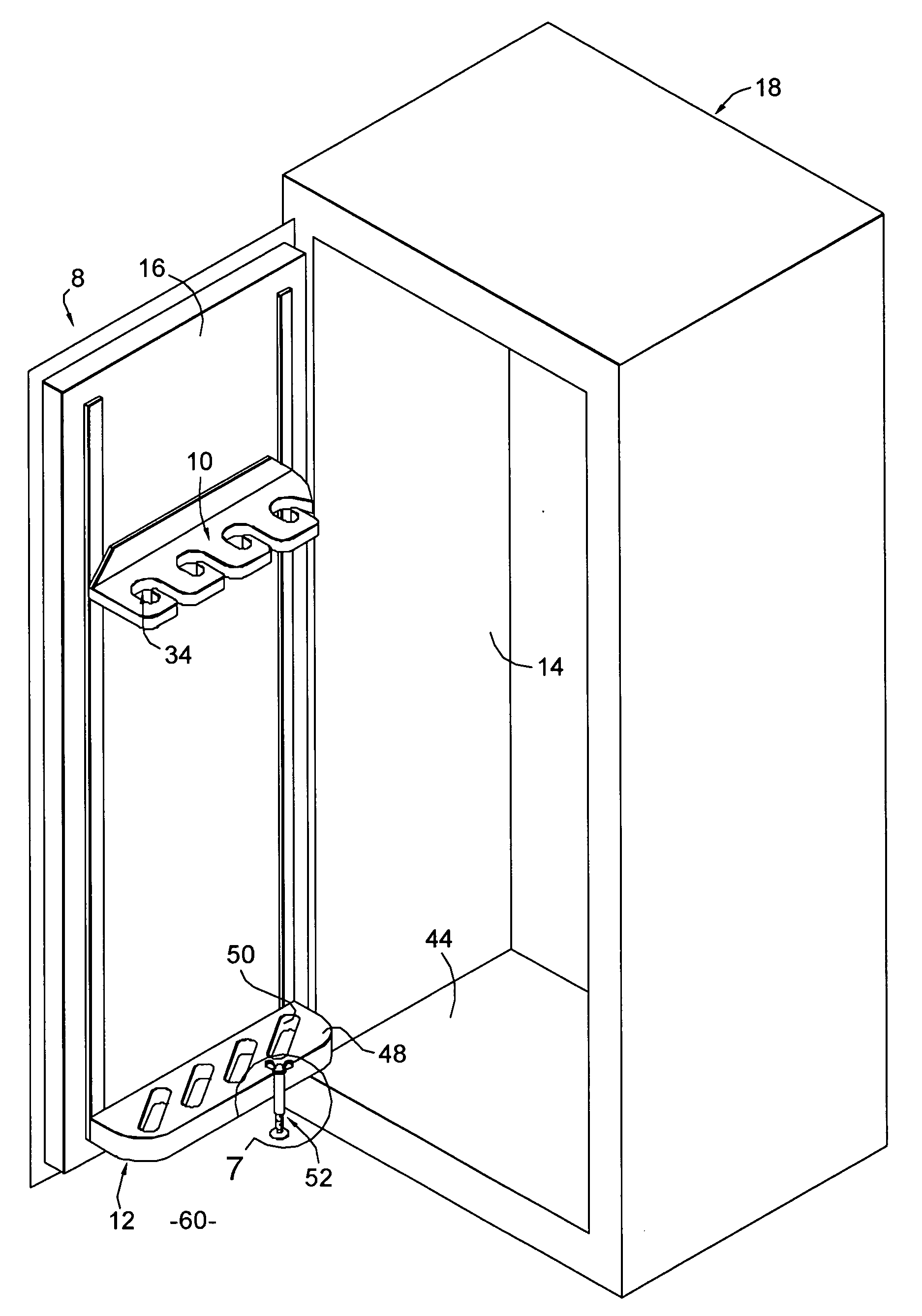 J-style gun rack for a safe