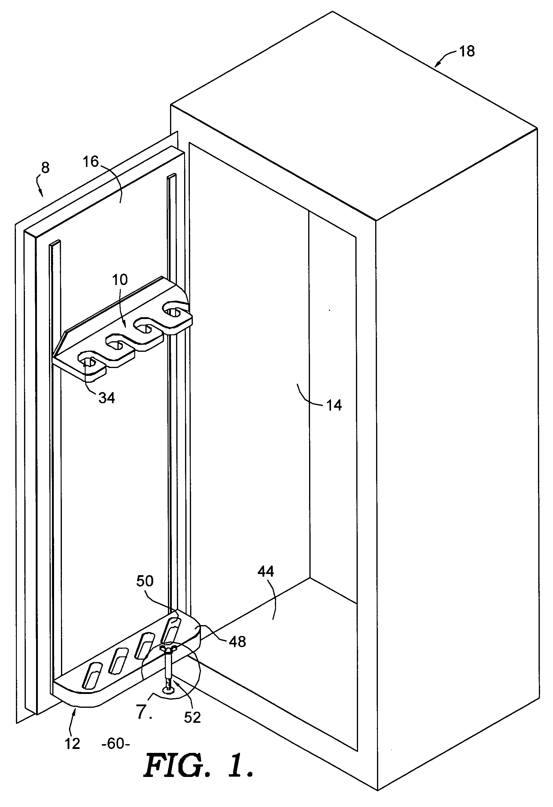 J-style gun rack for a safe