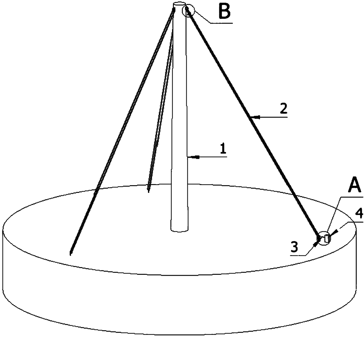 Rollover prevention device for electric pole