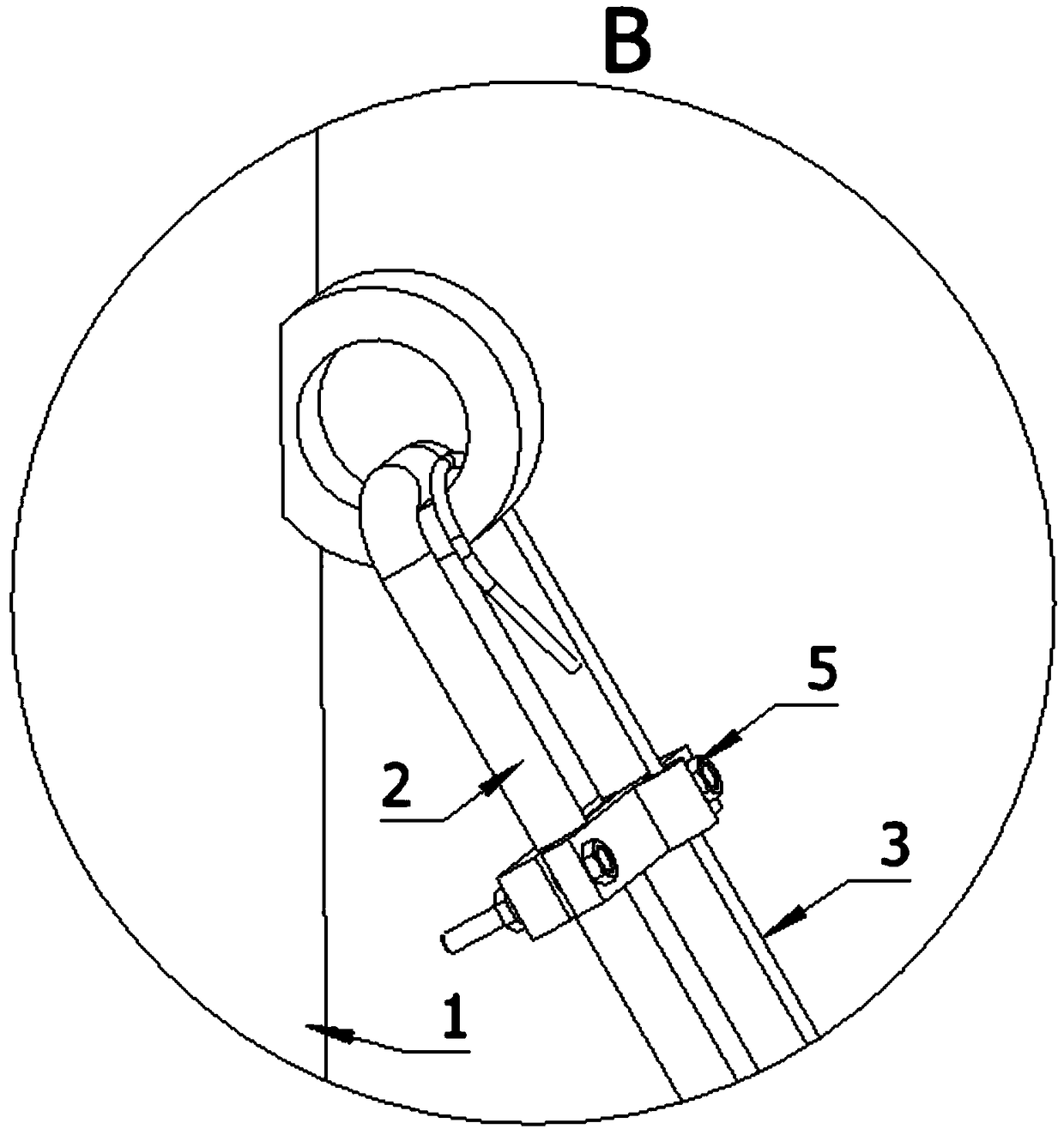 Rollover prevention device for electric pole