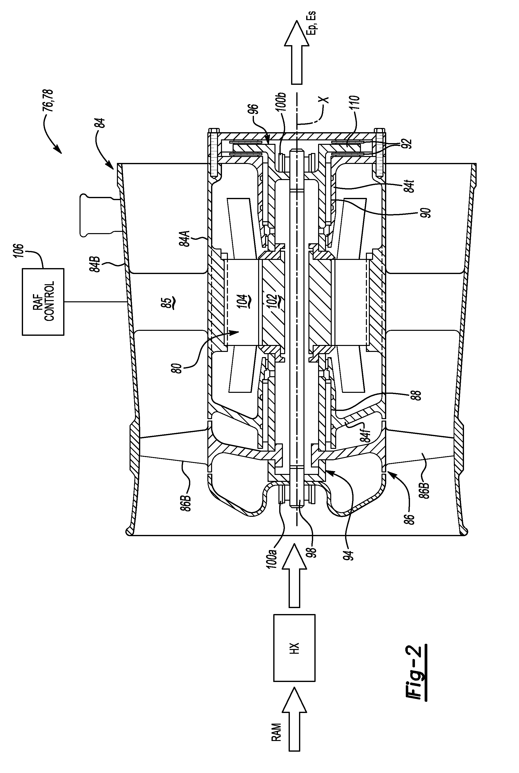 RAM fan system for an aircraft environmental control system