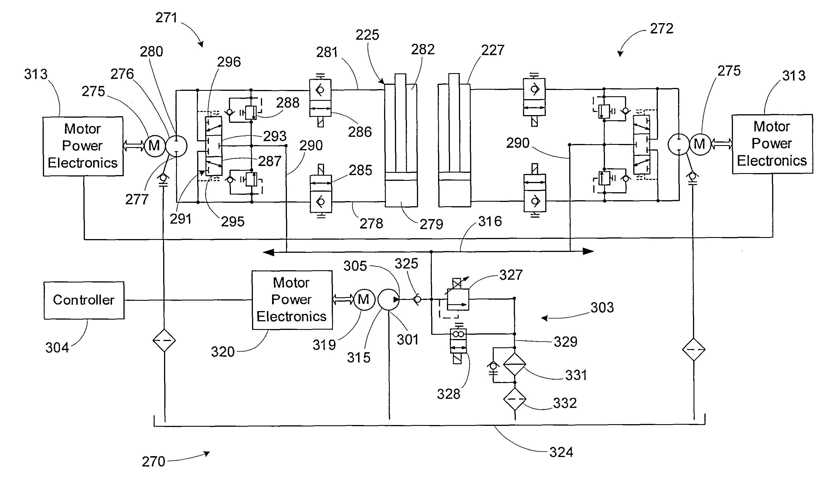 Flow management system for hydraulic work machine