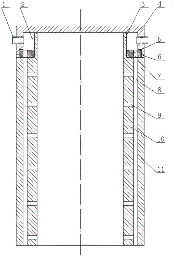 Sizing casing pipe cover for PE-pipe cooling water tank