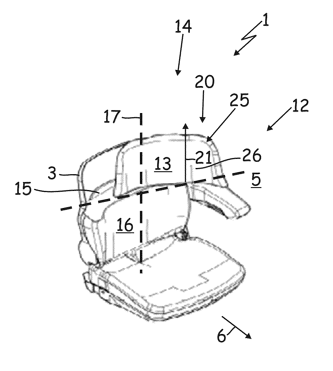 Vehicle seat with lateral support element