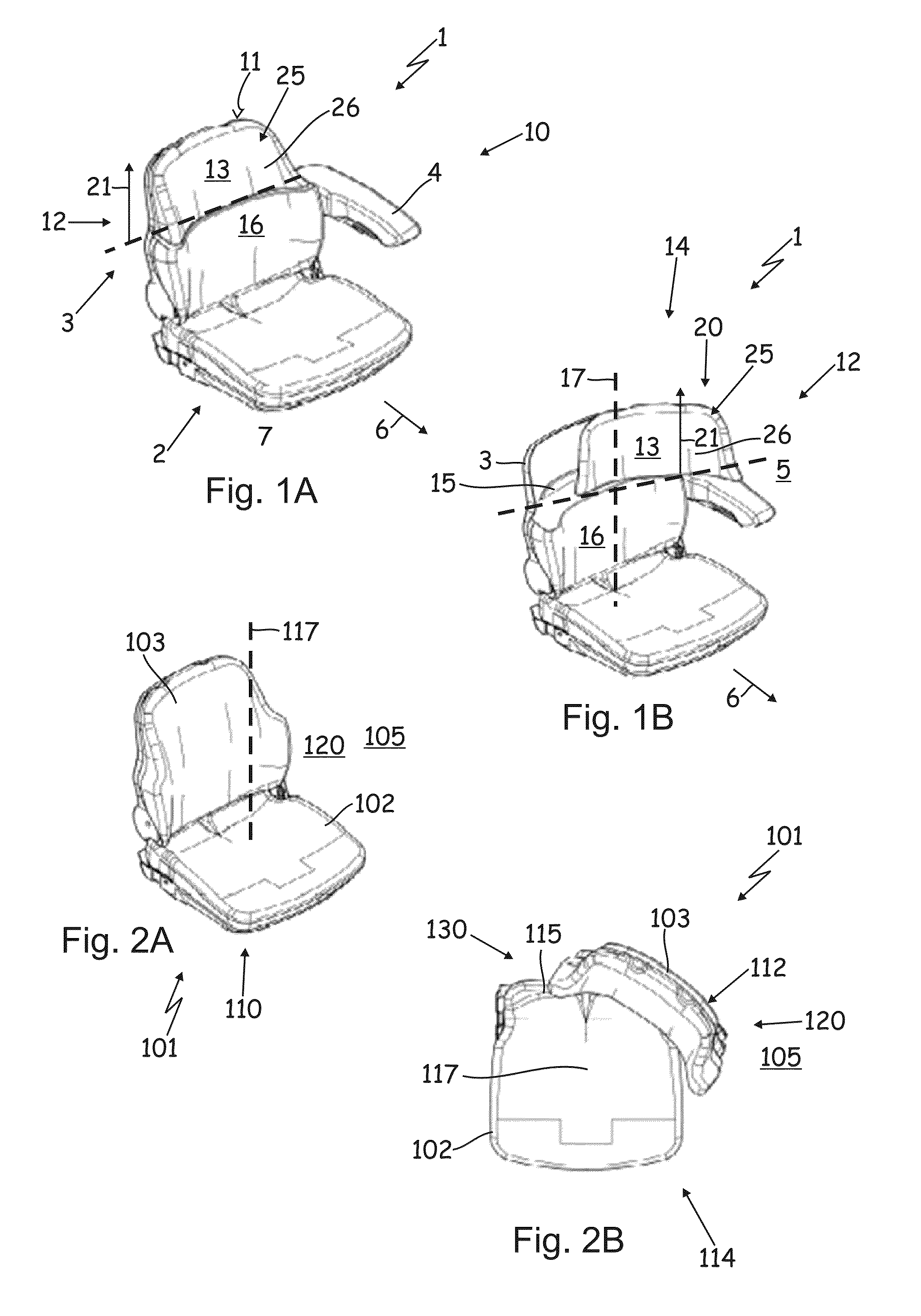 Vehicle seat with lateral support element