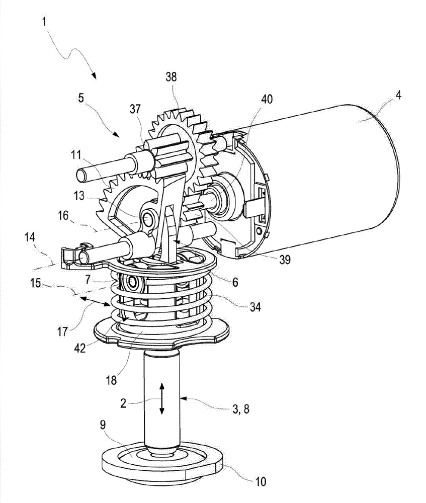 Actuating drive, exhaust gas recirculating valve, turbocharger