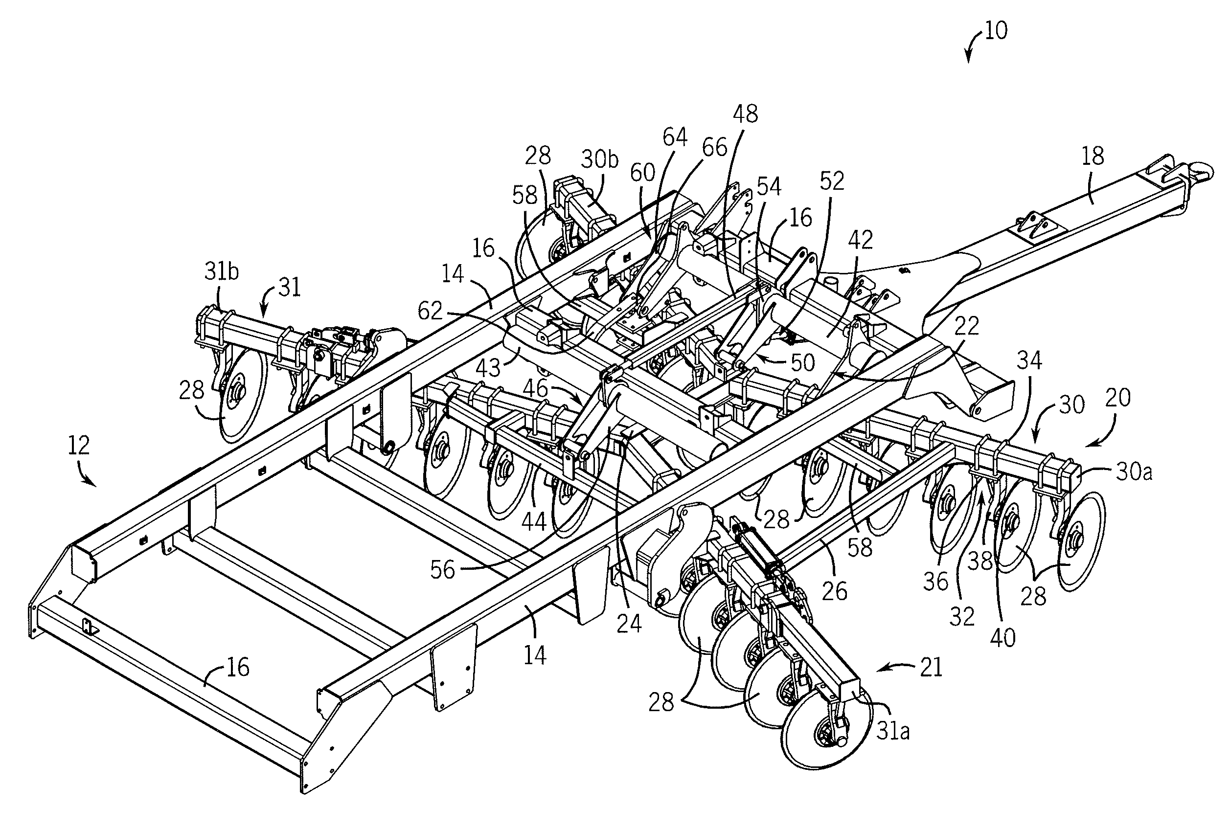 Crop residue and soil conditioning agricultural implement