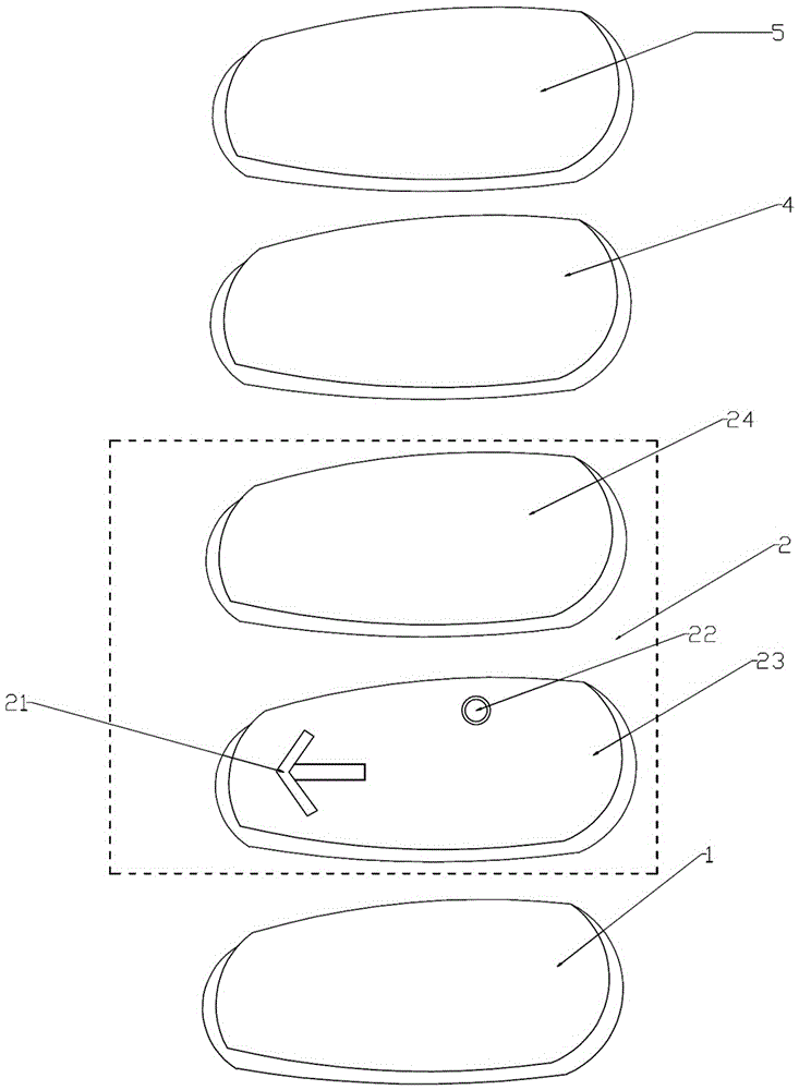 A curved rearview mirror with a camera