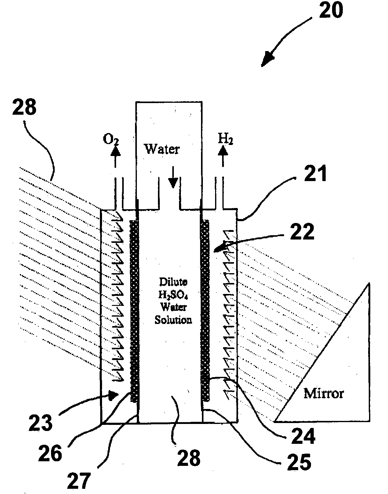 Photoelectrolysis of water using proton exchange membranes