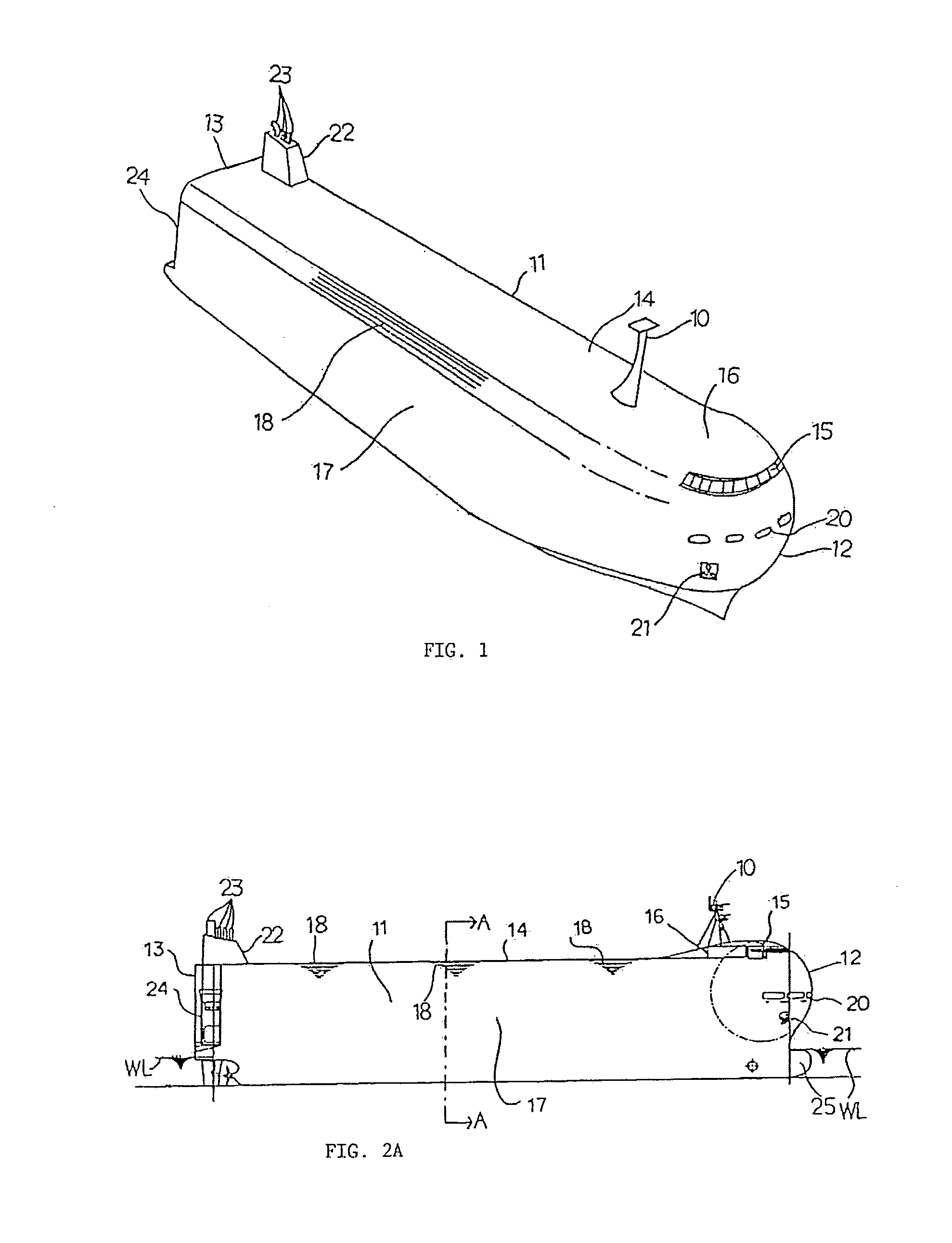 Low-fuel-consumption transport ship